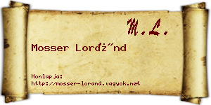 Mosser Loránd névjegykártya